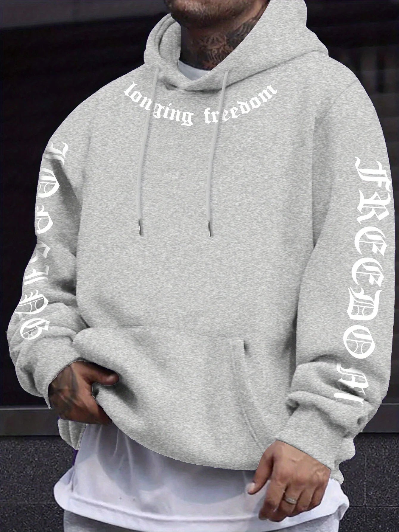 The new men's hoodie for Spring and Autumn 2025 is comfortable soft casual and fashionable with letter prints for street wear