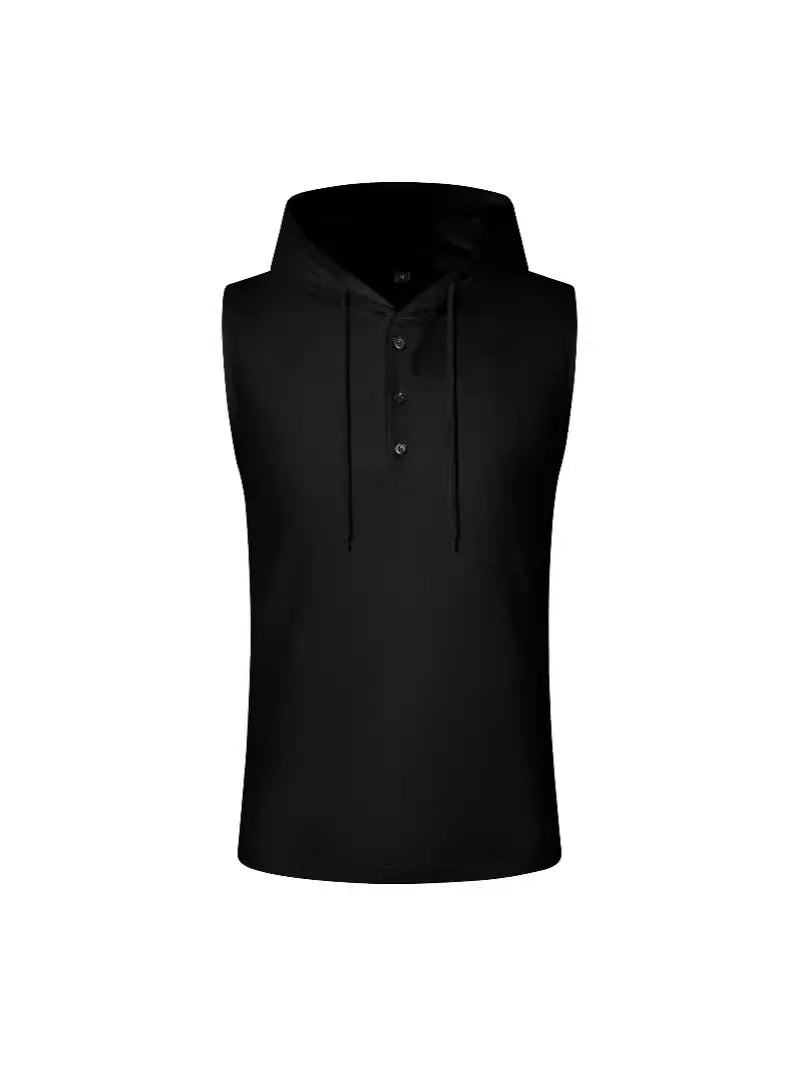 Summer Men's Tank Top Europe And The United States Men's Hooded Jumper Men Casual Sports Thin Breathable Sleeveless Vest Tops