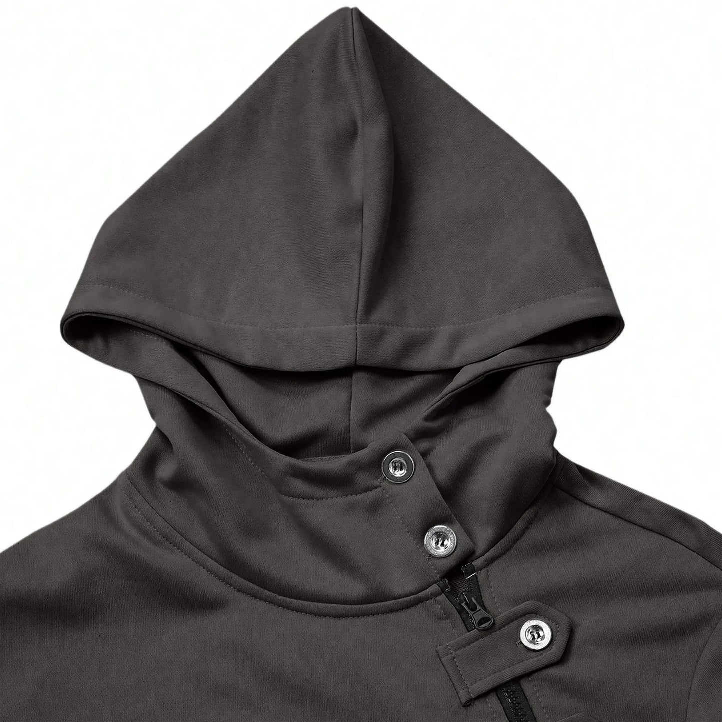 Men Autumn New Sweatshirt Tops Simple Solid Fitting Button Zipper Hoodie Daily Casual Sports Street Matching Pullover Sweatshirt