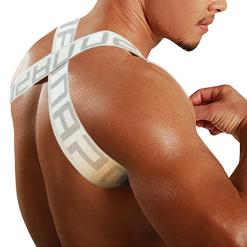 Men's Shoulder Straps Chest Bodybuilding Muscle Straps Party Trend, Stretch, Decorative Shoulder Straps