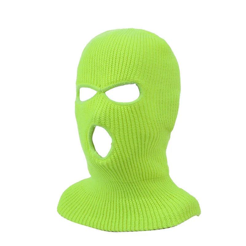 New Full Face Cover Ski Mask Hat 3 Holes Balaclava Army Tactical CS Windproof Knit Beanies Bonnet Winter Warm Unisex Caps