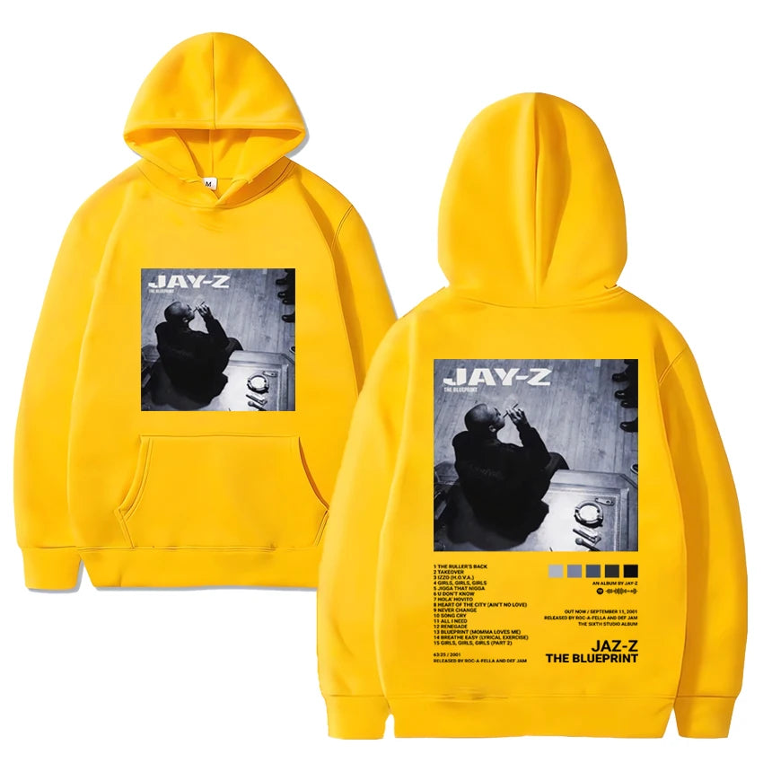 Hot Rapper Jay-z Album Print Hoodie Unisex Autumn Winter Hip Hop vintage streetwear Men Women oversized Fleece Loose Sweatshirt