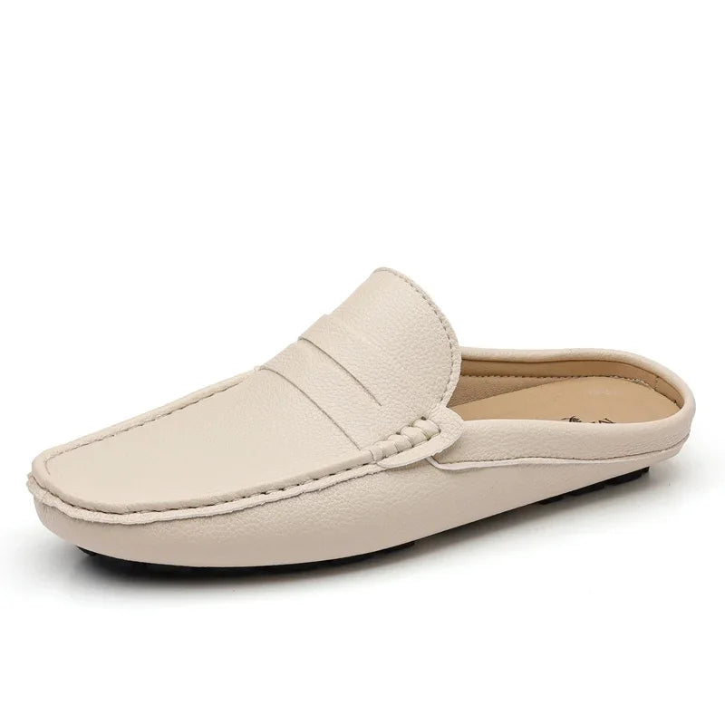 YRZL Loafers Men Handmade Summer Slip on Half Shoes for Men Non Slip Slippers Casual Comfortable Breathable Man Sandals
