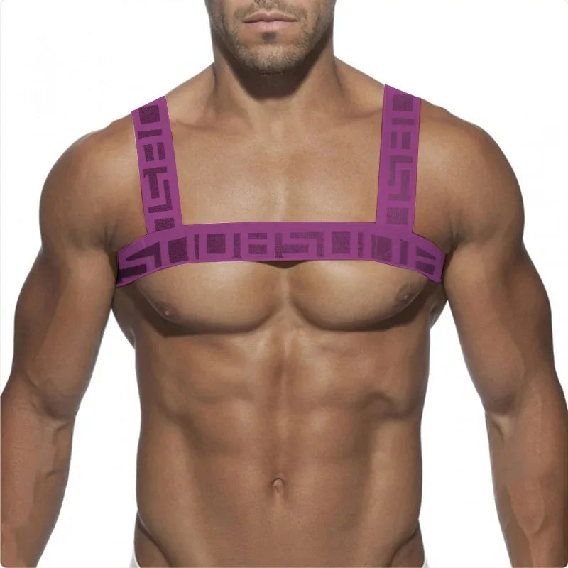Men's Shoulder Straps Chest Bodybuilding Muscle Straps Party Trend, Stretch, Decorative Shoulder Straps