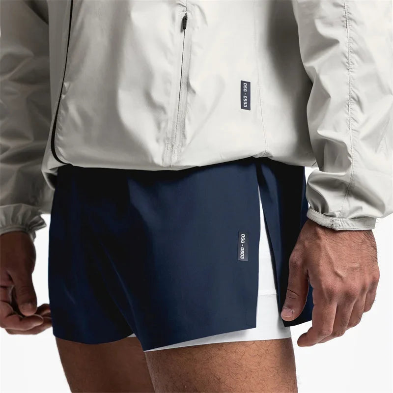 NEW Sports Shorts Men 2 In 1 Double-deck Shorts Summer Fitness sweatpants Jogging Running Shorts Elastic Woven casual shorts men