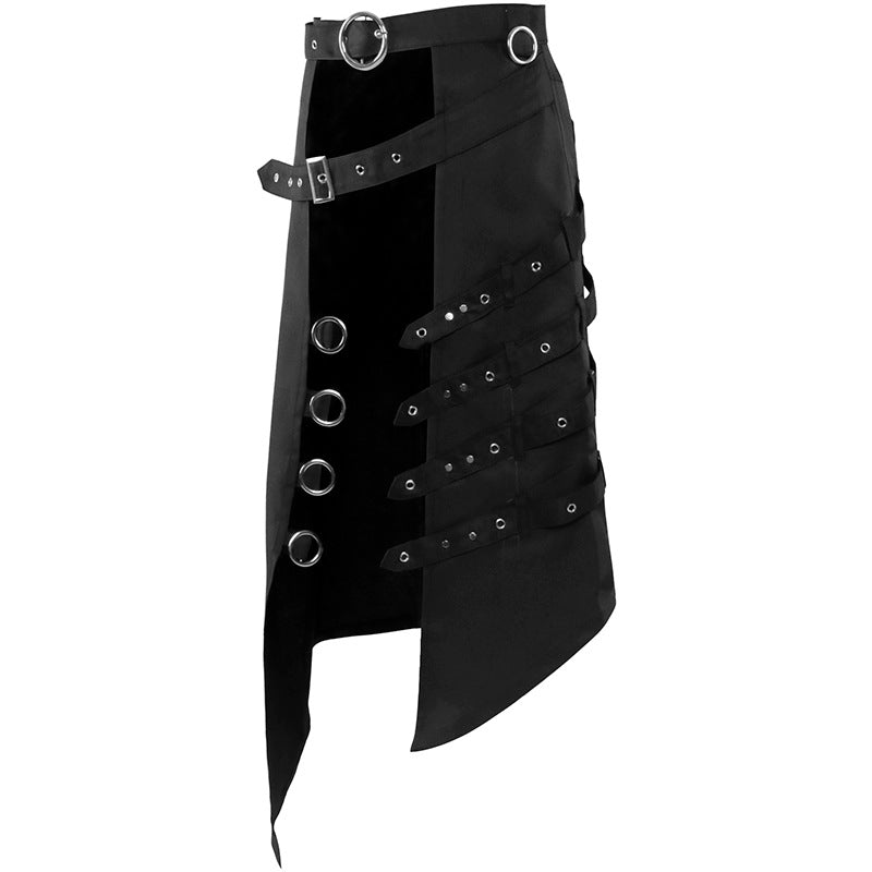 Gothic Men's Half Skirt Jacquard Steampunk Stylish Kilt Open Front Harujuku Burlesque Fringe Traditional Skirts