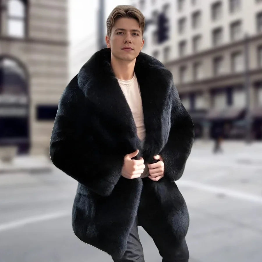 Men's Raccoon Fur Coat With Hood Natural Full Skin Raccoon Fur Jacket Genuine Leather Jacket High Quality Real Fur Coat Long