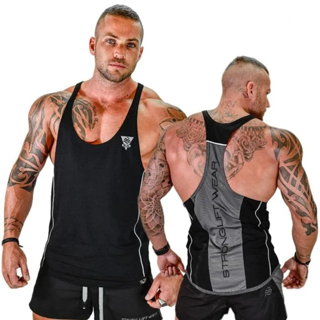 Mens Bodybuilding Tank top Gyms Fitness sleeveless shirt New Male Cotton clothing Fashion Singlet vest Undershirt Hombre