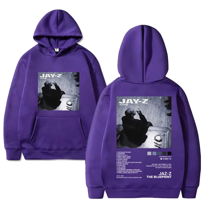 Hot Rapper Jay-z Album Print Hoodie Unisex Autumn Winter Hip Hop vintage streetwear Men Women oversized Fleece Loose Sweatshirt
