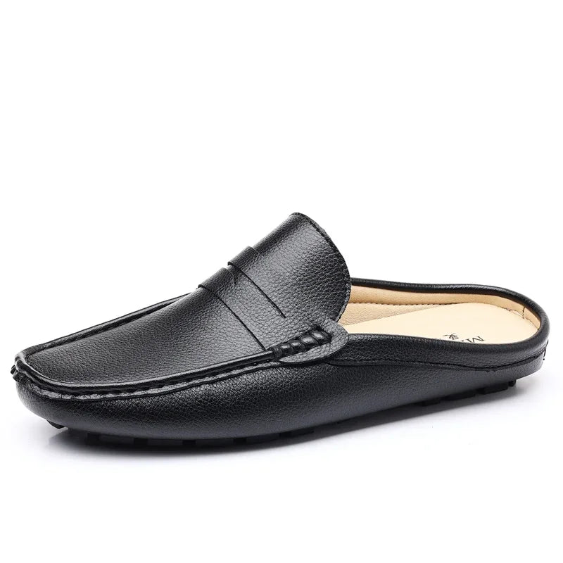 YRZL Loafers Men Handmade Summer Slip on Half Shoes for Men Non Slip Slippers Casual Comfortable Breathable Man Sandals
