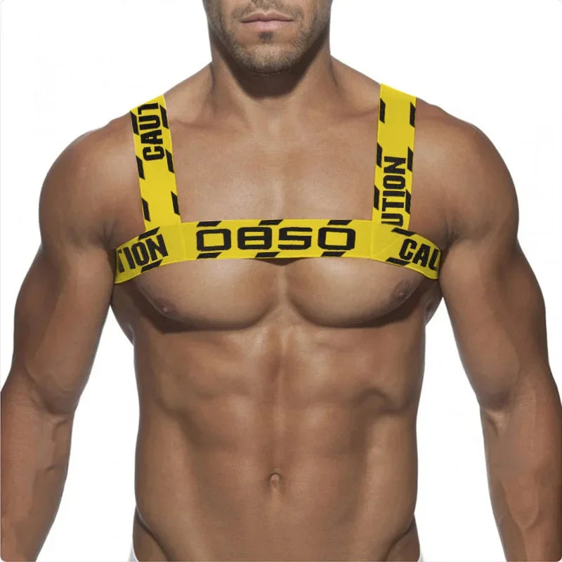 Men's Shoulder Straps Chest Bodybuilding Muscle Straps Party Trend, Stretch, Decorative Shoulder Straps