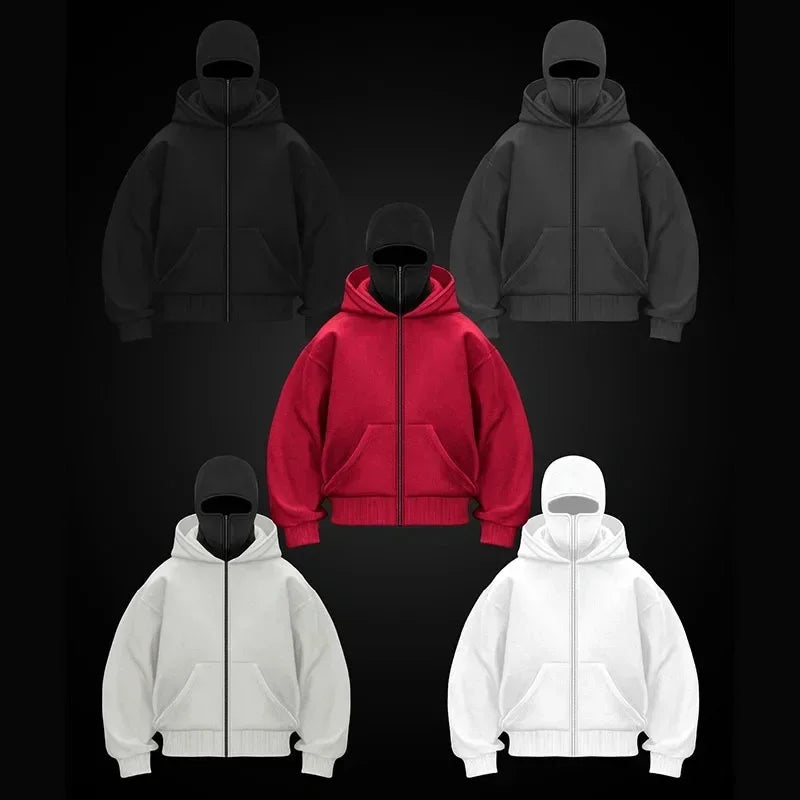 New Hoodies Men zipper Cardigan harajuku black sweatshirts hip hop swag style skateboard streetwear Cloak Hooded jacket coat