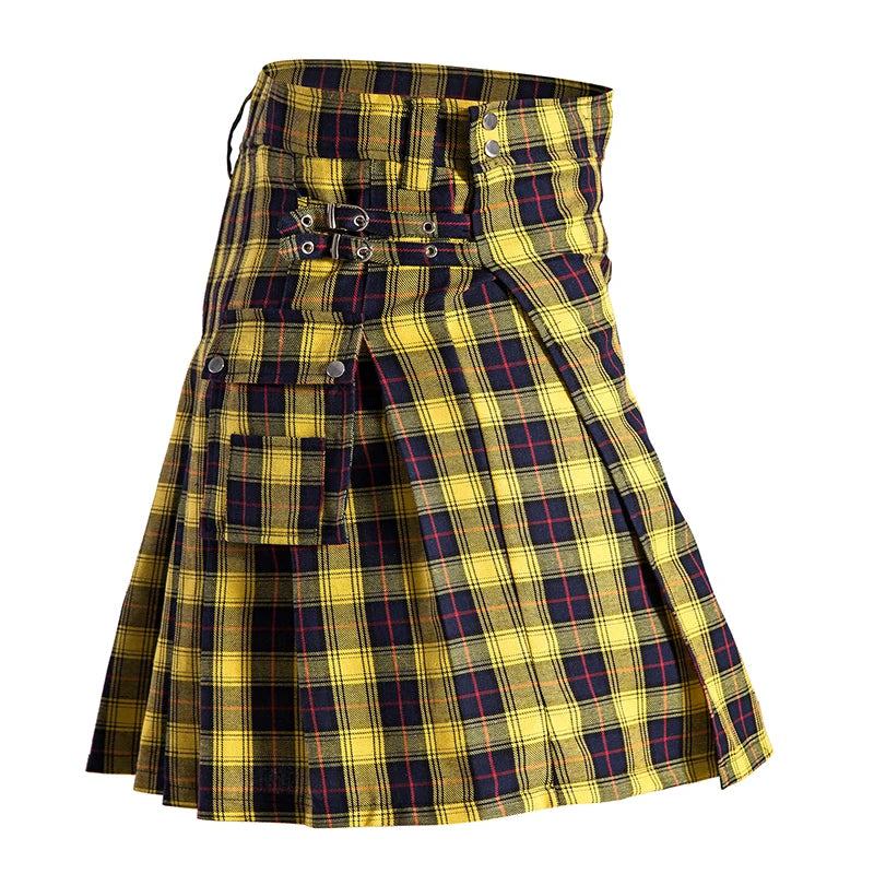 Ethnic Style Men Woman Scotlandskirt Highland Kilt Mens Skirt Plaid Cotton Kilts Traditional National Cloth N01