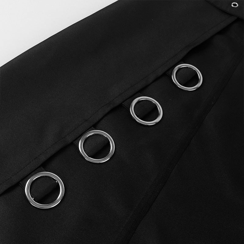 Gothic Men's Half Skirt Jacquard Steampunk Stylish Kilt Open Front Harujuku Burlesque Fringe Traditional Skirts