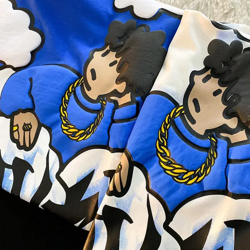printed 100℅ cotton plus size top men clothing streetwear harajuku fashion graphic t shirts oversized anime tees funny women