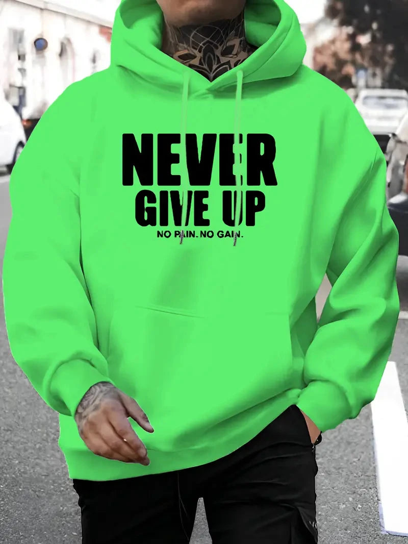 Men's Creative Printed Hoodie Street Style Hip Hop Pullover Sweatshirt Comfortable Autumn/Winter Hoodie
