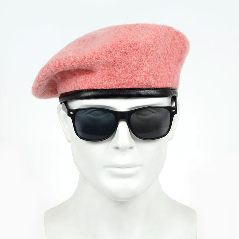 Unisex Solid Color Beret Men Women Painters Hats Autumn Winter Warm Berets Flat Caps