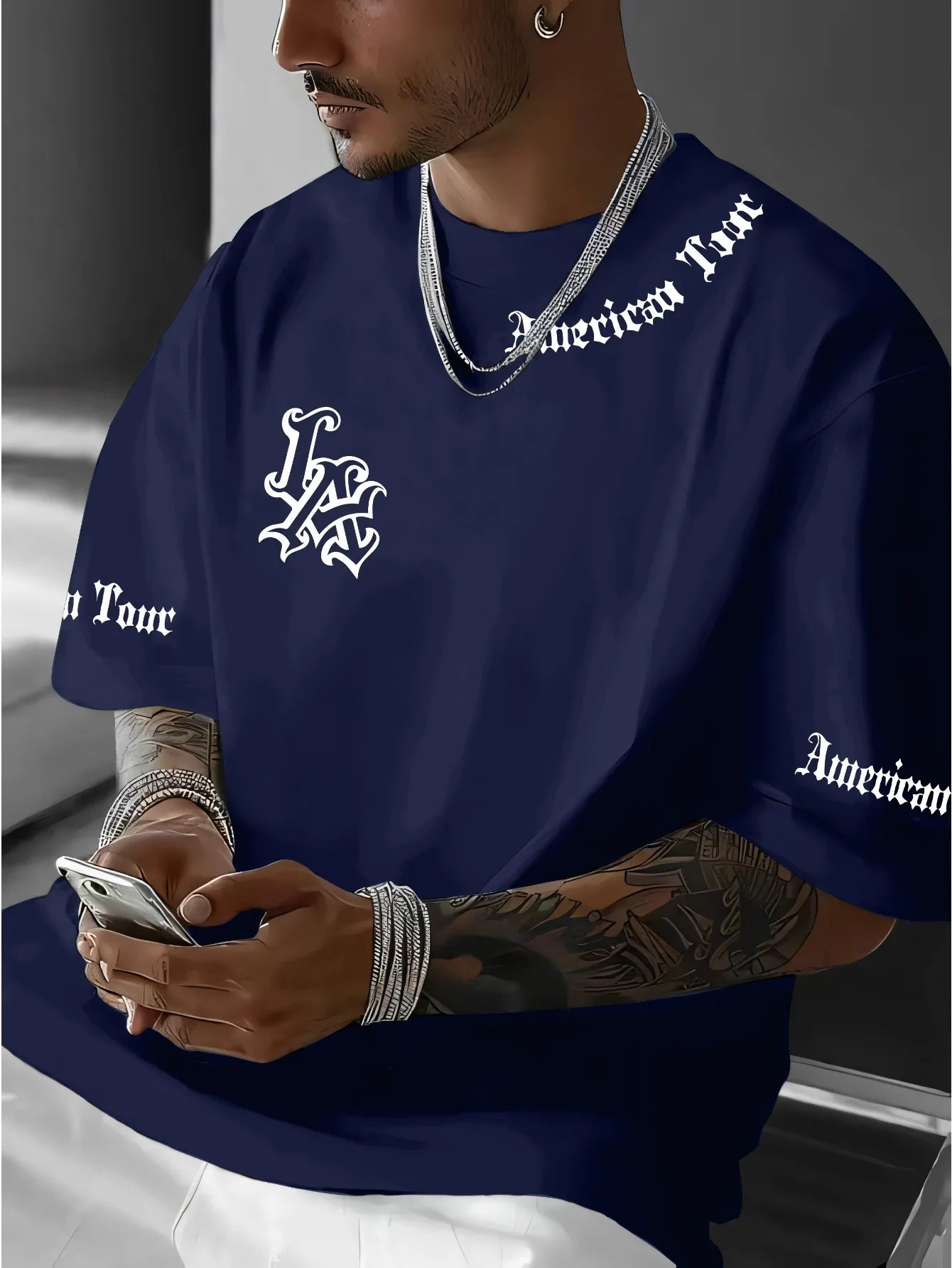 Letter Print Casual Graphic T-Shirt Short Sleeve Sports Women's T-shirt Unisex Casual Daily Wear Summer Men's Racing T-shirt