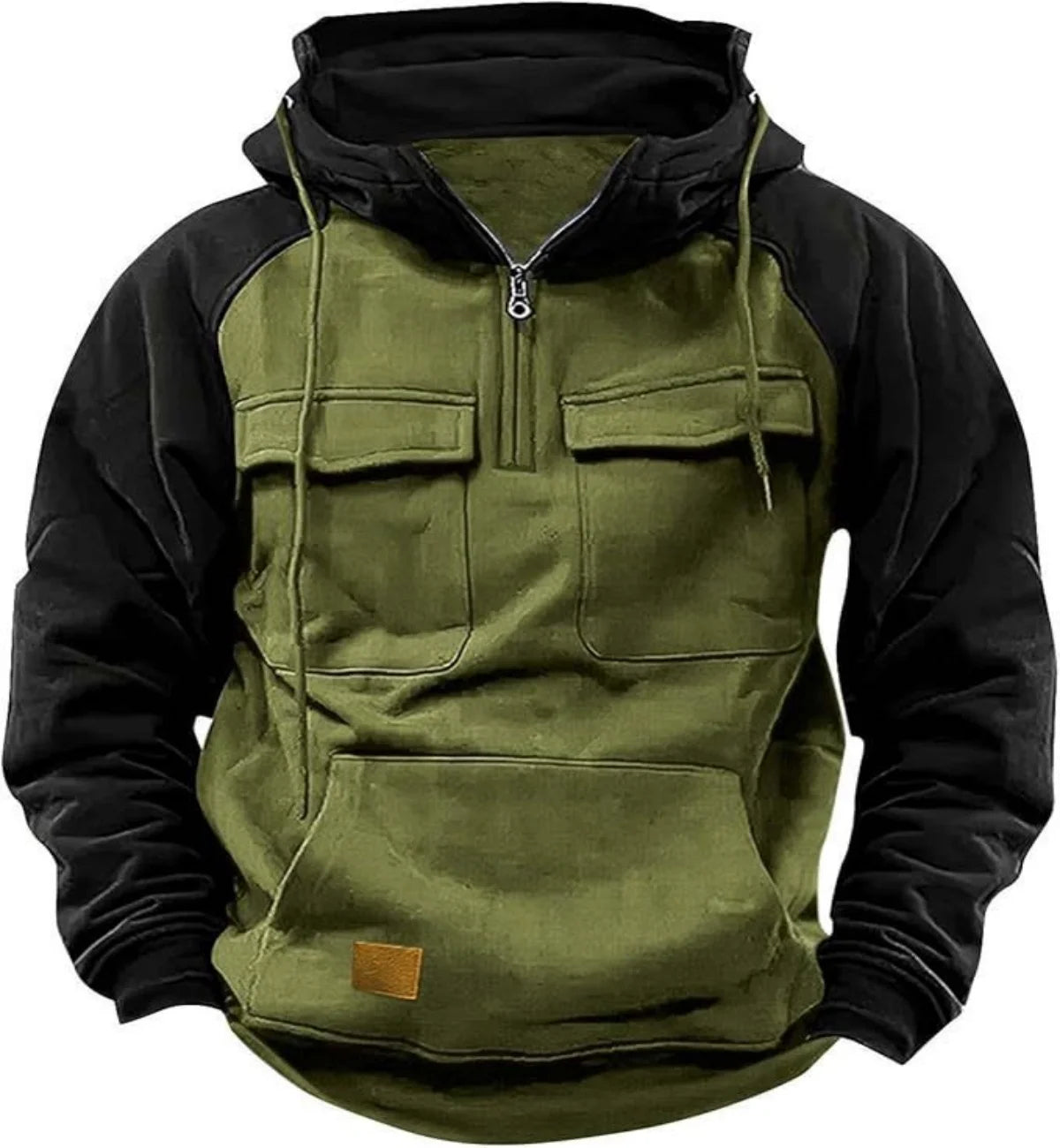 Men's Casual Hooded Sweatshirt Autumn Winter Fashionable Loose Workwear Multiple Pockets Youthful Design Long-Sleeved Hoodie