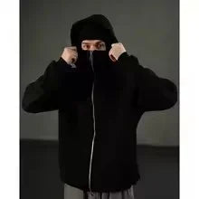 New Hoodies Men zipper Cardigan harajuku black sweatshirts hip hop swag style skateboard streetwear Cloak Hooded jacket coat