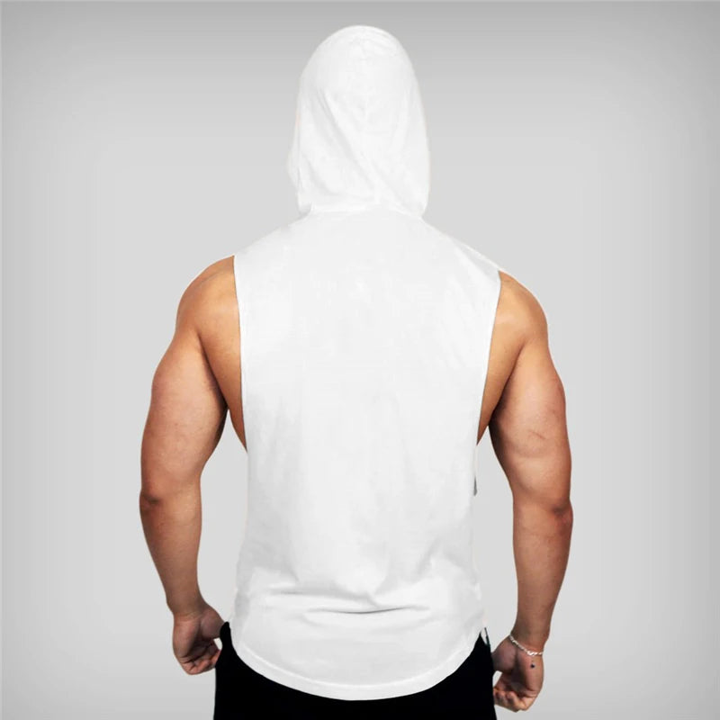 Mens Bodybuilding Hoodies Gym Fitness Running Sport Tank Tops Summer Cotton Breathable Pullover Hoody Casual Hip Hop T-shirts