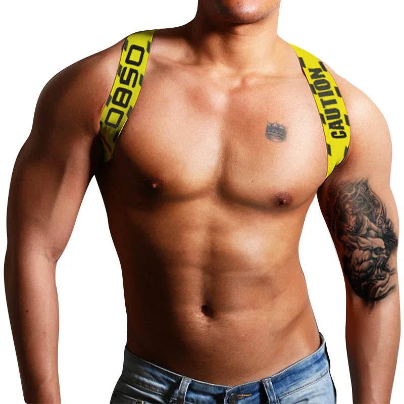 Men's Shoulder Straps Chest Bodybuilding Muscle Straps Party Trend, Stretch, Decorative Shoulder Straps