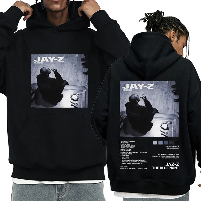 Hot Rapper Jay-z Album Print Hoodie Unisex Autumn Winter Hip Hop vintage streetwear Men Women oversized Fleece Loose Sweatshirt