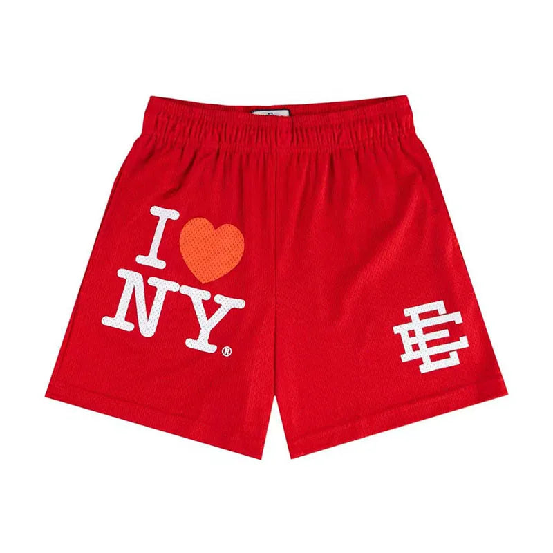 2025 New Summer EE ERIC EMANUEL Basic Mesh Short Classic Floral Printed Gym Shorts Men's Basketball Sports Casual