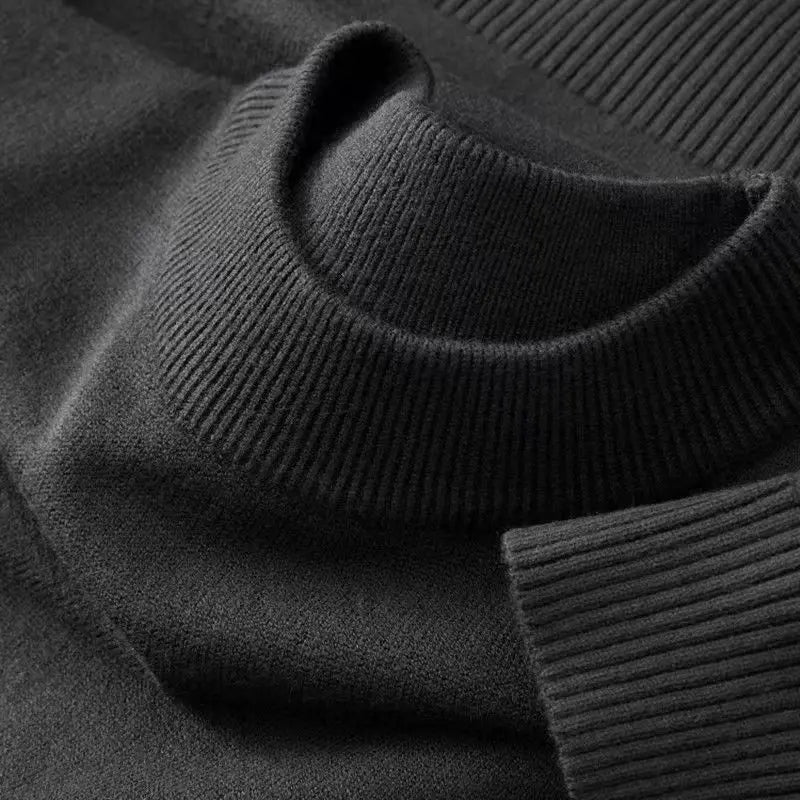 New Mens Casual Mock Turtleneck Sweaters Long Sleeve Thermal Pullover Autumn Basic Lightweight Streetwear Knitted Coat Tops