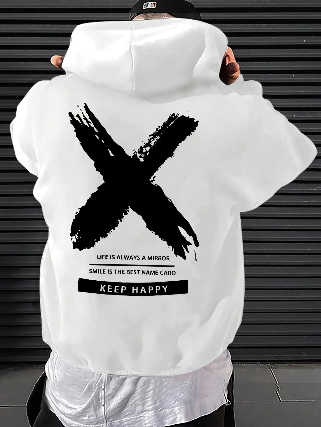 Men's hip-hop hooded sweatshirt font design printed hooded sweatshirt high-quality casual sweatshirt