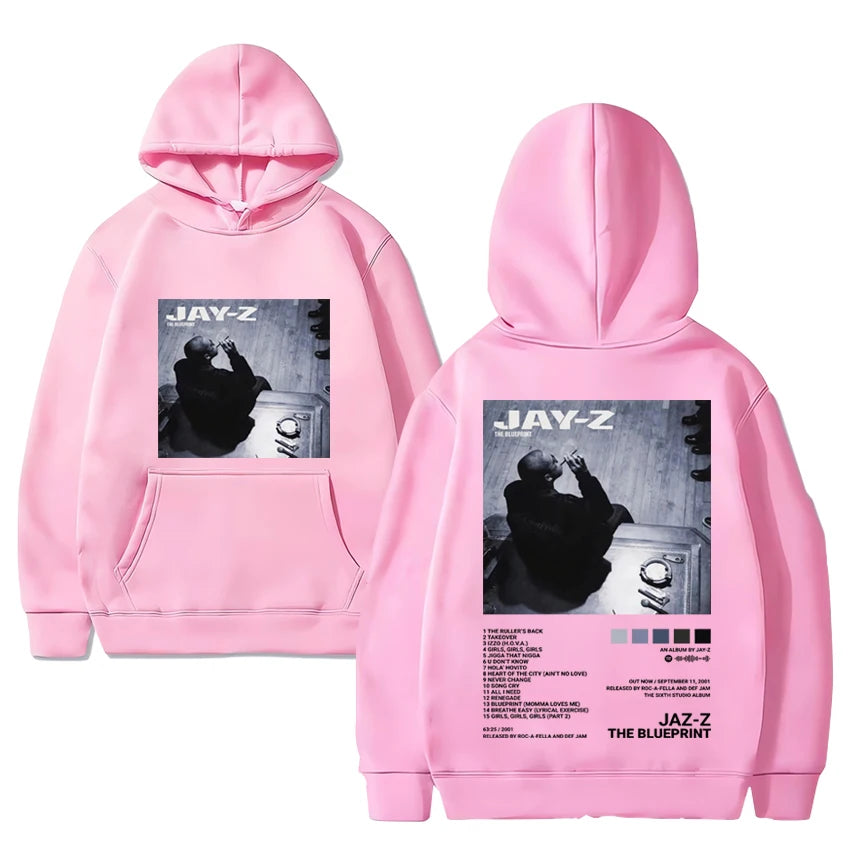 Hot Rapper Jay-z Album Print Hoodie Unisex Autumn Winter Hip Hop vintage streetwear Men Women oversized Fleece Loose Sweatshirt