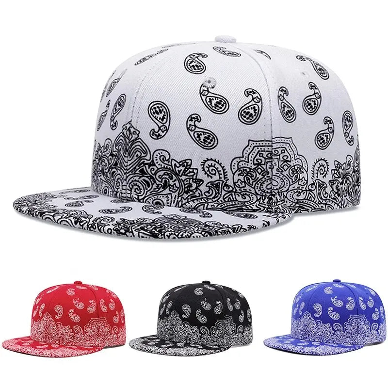 New Fashion West Coast Cashew Flower Printing Snapback Cap Outdoor Sun Men Woman Baseball Hat Adjustable