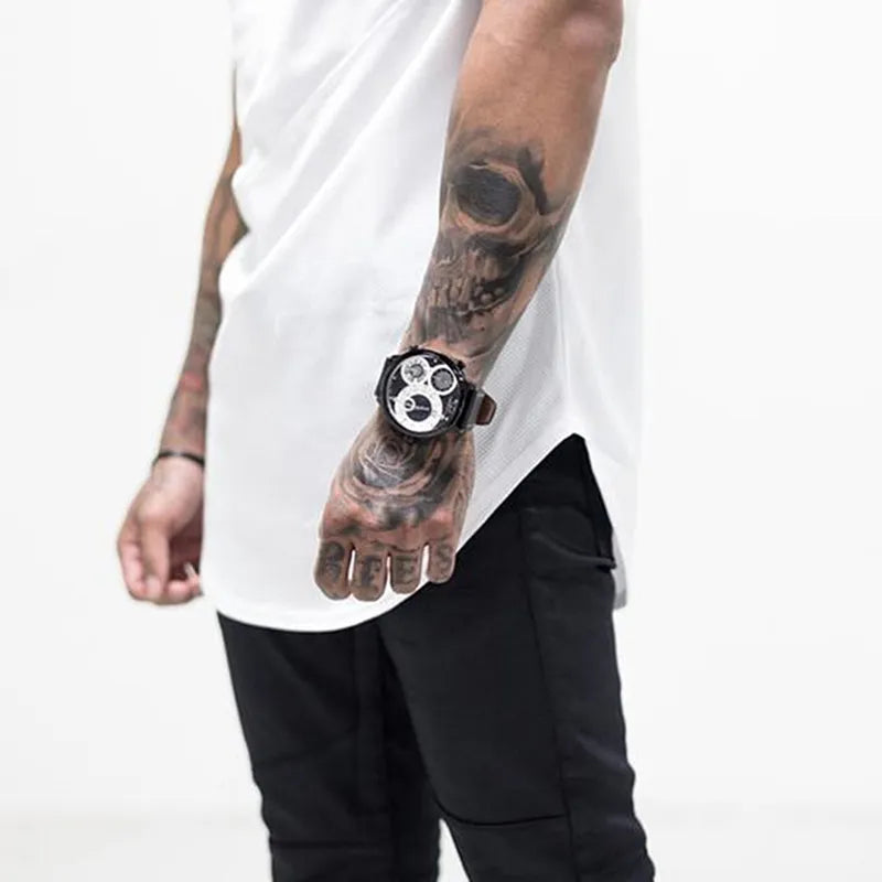 Men's Summer Fashion Fitness Tees Gym Sport Running Patchwork Short Sleeves Shirt Breathable Bodybuilding T-shirt Man Clothing