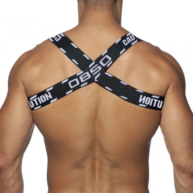 Men's Shoulder Straps Chest Bodybuilding Muscle Straps Party Trend, Stretch, Decorative Shoulder Straps