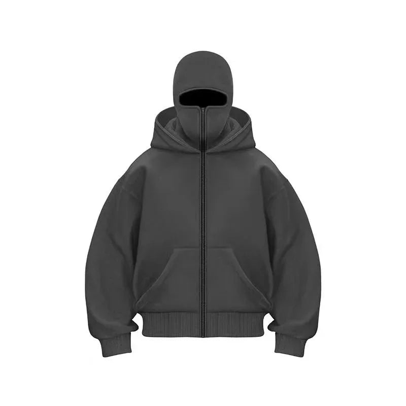 New Hoodies Men zipper Cardigan harajuku black sweatshirts hip hop swag style skateboard streetwear Cloak Hooded jacket coat