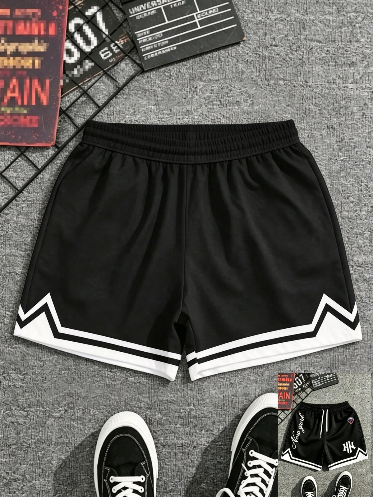 New York Graphic Print Basketball Shorts Casual Sports Shorts for Gym Streetwear Summer Daily Life Outings Travel Soccer Moto