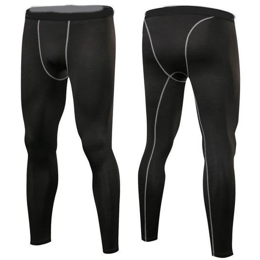 Men's Compression Pants Elastic Men Workout Leggings Fast Drying Athletic Workout Running Tights Grey Line XXL