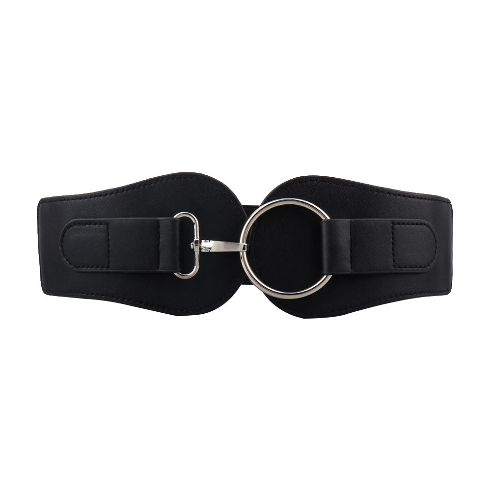 New Autumn Winter PU Elastic Belt For Women Simple Matching Coffee Color Black Decorative Waist Cover Coat Fashion Elegant Accessories
