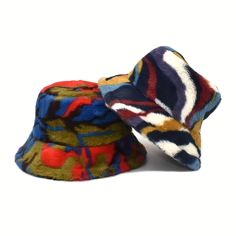 Warm Thermal Fuzzy Bucket Hat, Fashion Faux Fur Bucket Hat, Soft Plush Fisherman Fluffy Bucket Hat, Foldable Winter Hats, Christmas And New Year's Gifts, Valentine's day gifts