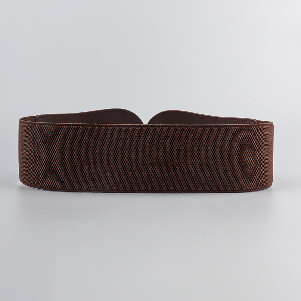 New Autumn Winter PU Elastic Belt For Women Simple Matching Coffee Color Black Decorative Waist Cover Coat Fashion Elegant Accessories