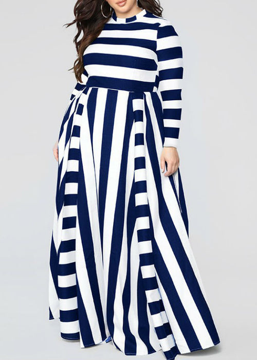 Loose Women''s Dress Plus Size Striped Woman''s Dress