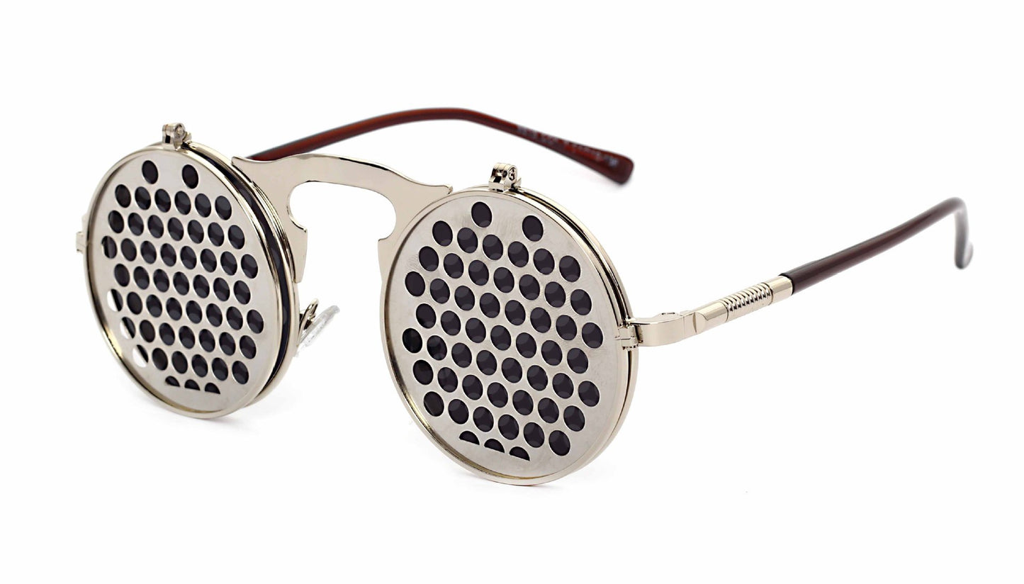 Men's Casual Retro Metal Punk Steam Flip Sunglasses