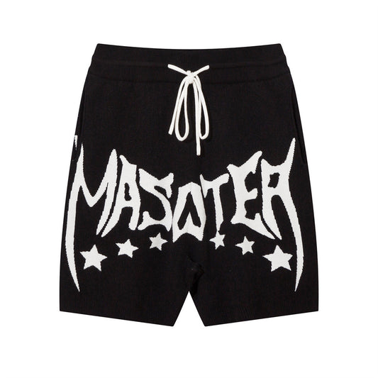 Gothic Letter Jacquard Wool Shorts Men