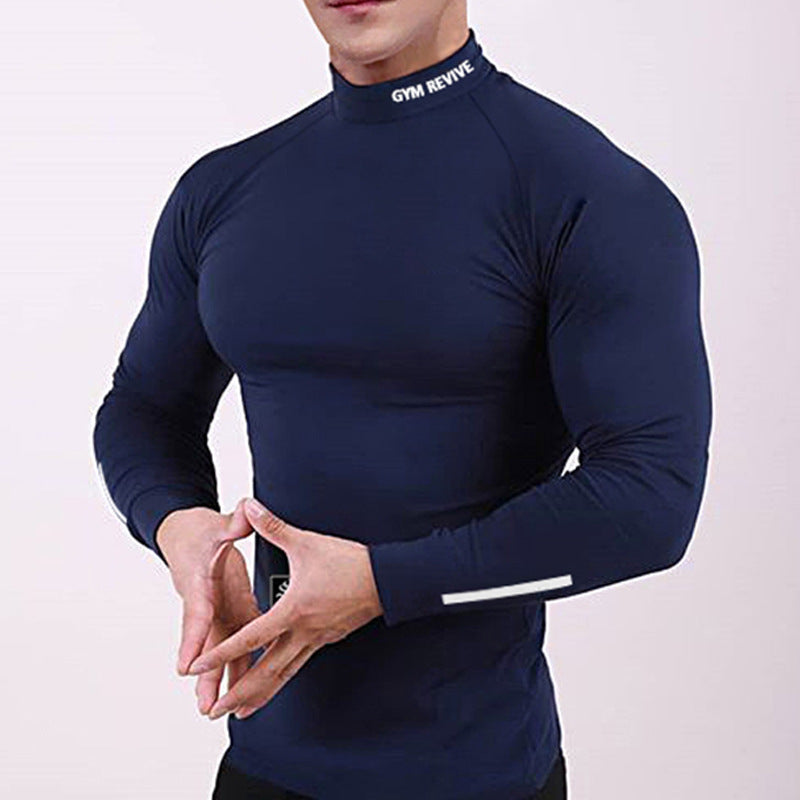 Workout Clothes Contrast Color Slim Fit T-shirt Men