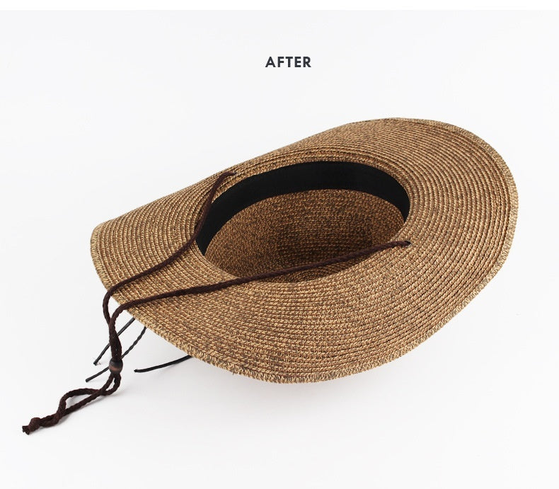 Outdoor Sunshade Western Denim Mixed Color Straw Hat