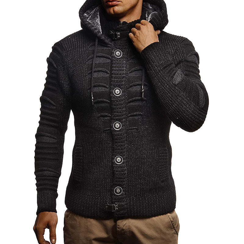 Sweater Men's Hooded Knitted Cardigan Jacket