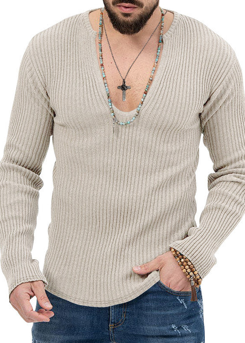 Men's Sweaters Long Sleeve Slim-fit Top