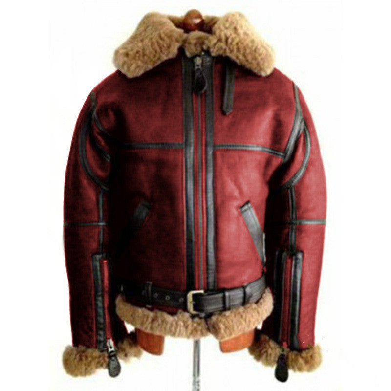 Leather Clothing Lambskin Fur Men's Coat Jacket Men's Leather Clothing