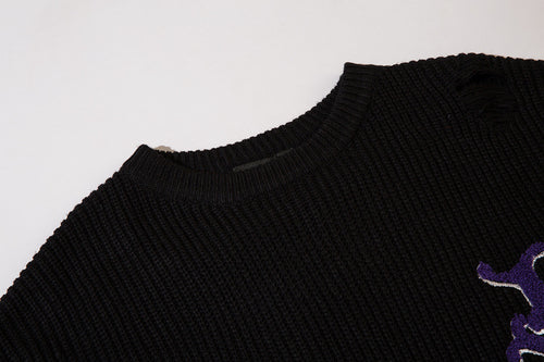 Retro Street Niche Tide Brand Dark Sweater