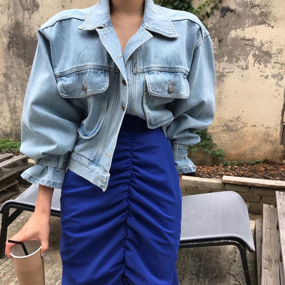 Fashion Short Personalized Denim Coat For Women